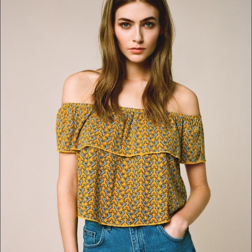 topshop | paisley pattern, off the shoulder top